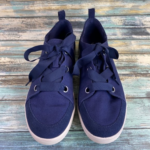 Koolaburra By Ugg Penley Womens Size 5 Blue Sneakers Canvas/Suede Casual Lace Up - Picture 4 of 11
